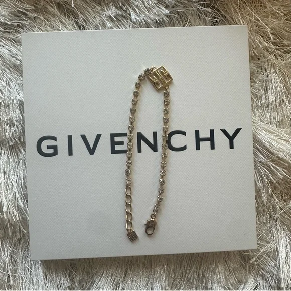 NWB Givenchy 4G Golden Crystal Chain Logo Bracelet - Picture 3 of 12